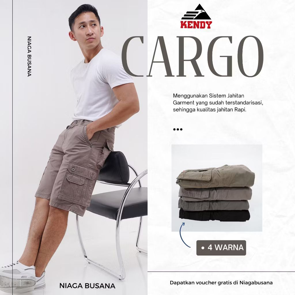 Celana Cargo Pendek Pria Kendy
