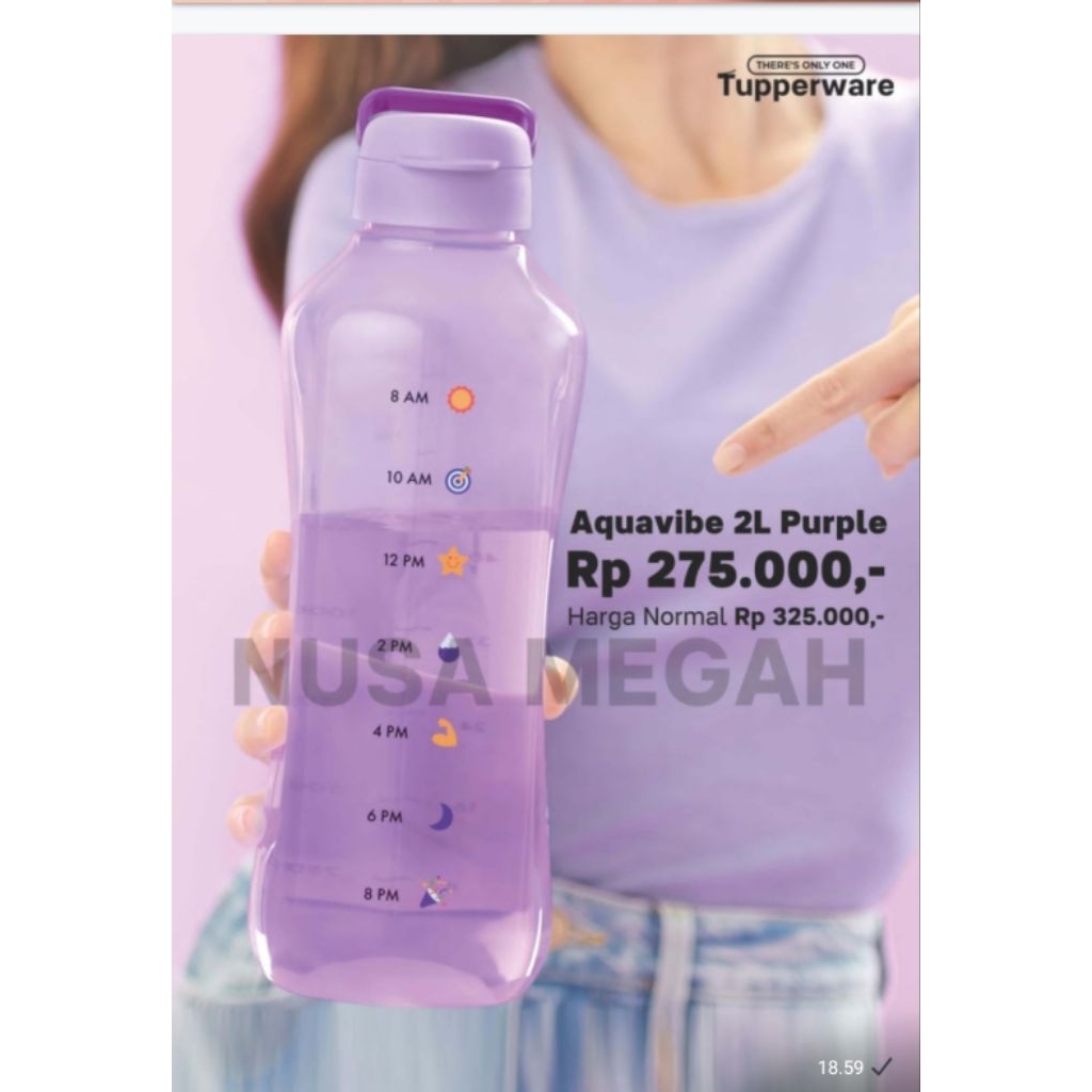 botol minum eco botol aquavibe 2L tupperware