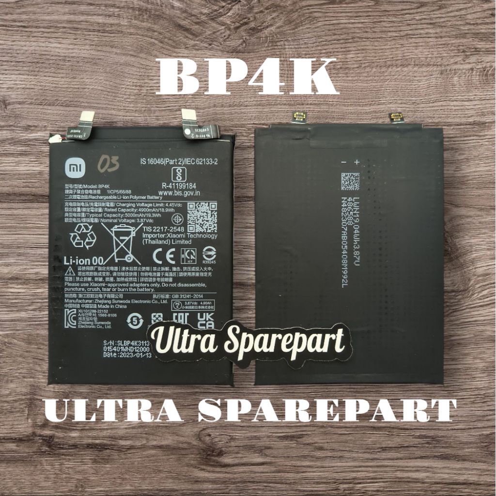 BATRE BATTERY BATERAI BP4K XIAOMI REDMI NOTE 12 PRO 5G / POCO X5 PRO 5G / POCO F5 5G ORIGINAL 100% C