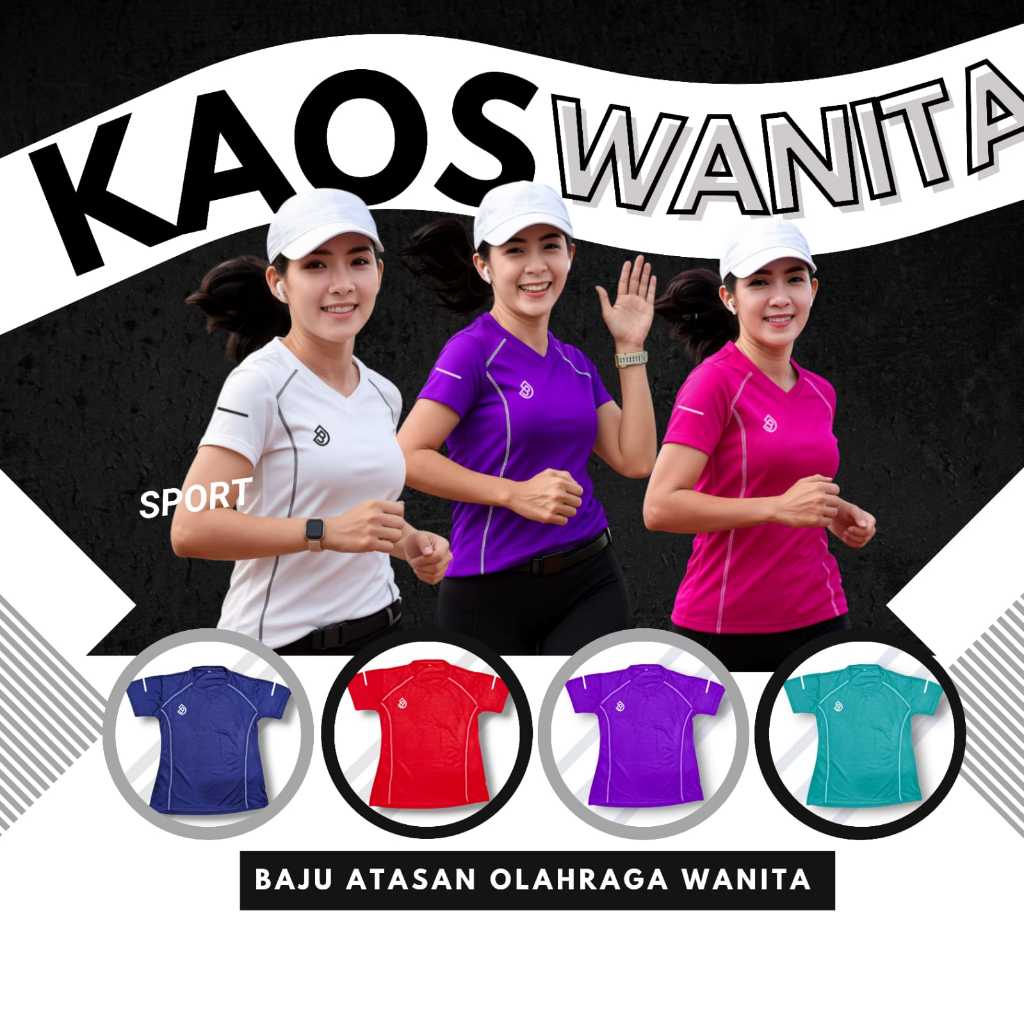 Kaos Olahraga Wanita Baju Running Senam Zumba Aerobic Cewek