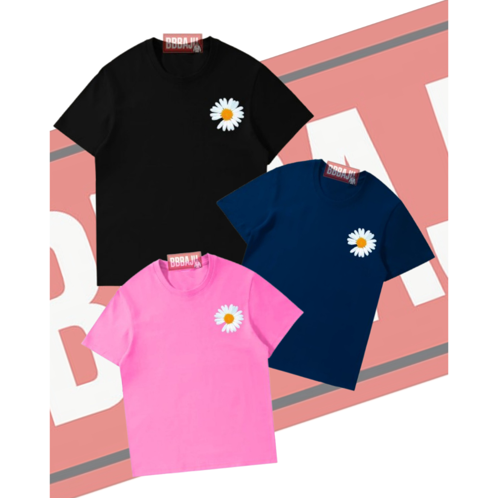 Kaos Lengan Pendek Viral Unise Pria Wanita Murah Motif Bunga S M L XL XXL Katun PE