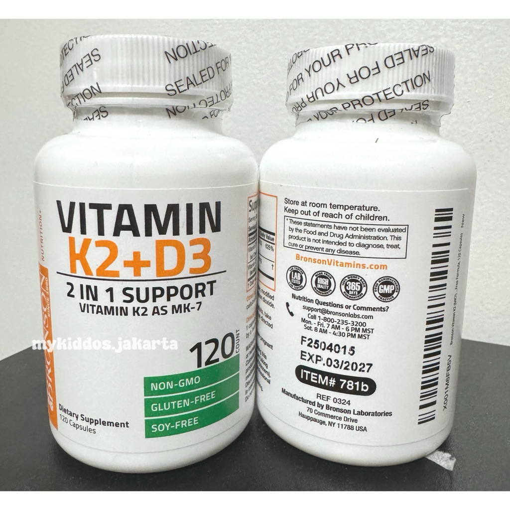[READY] Bronson  Vitamin K2 D3 / Vit k2 as MK-7 / 120 capsules [ORI USA]