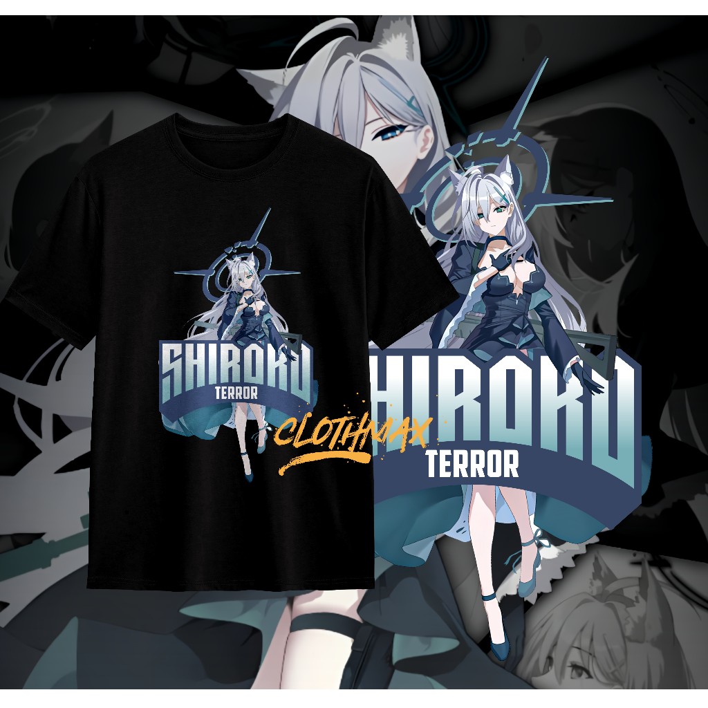 Kaos Tshirt Anime Shiroko Terror Blue Archive - Shiroko - Hina - Kokuriko - Arona Baju Murah Lembut