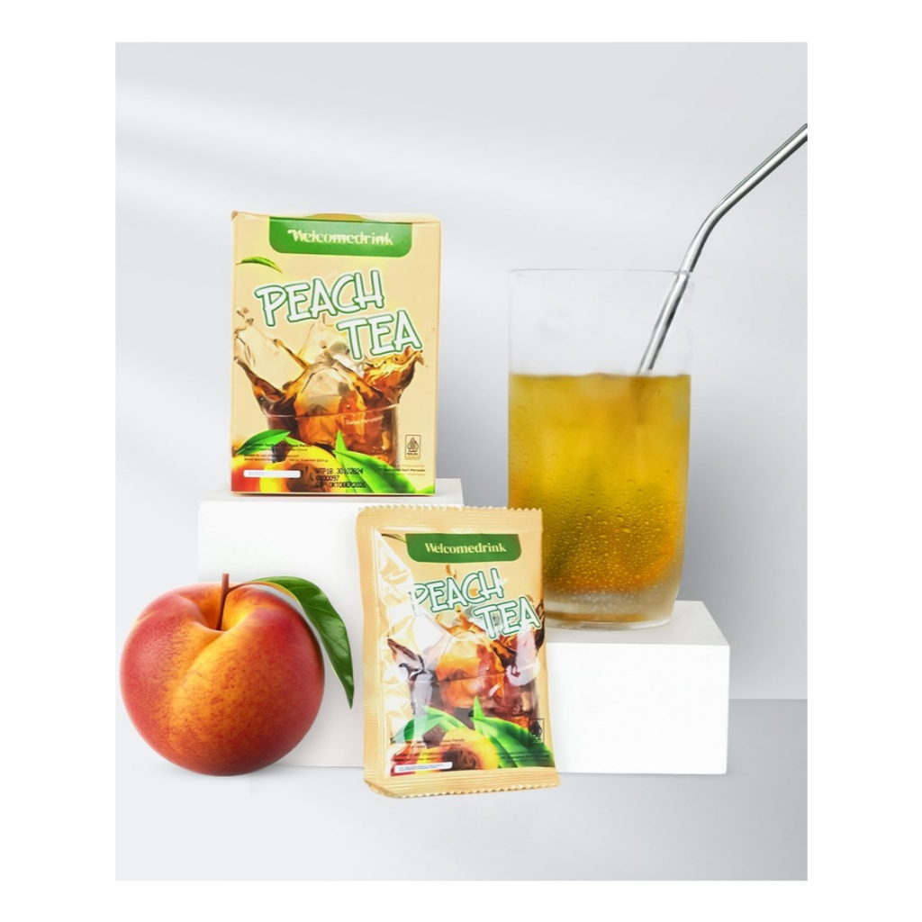 

WELCOME DRINK Minuman Serbuk Teh Rasa Peach Tea (10 pcs)