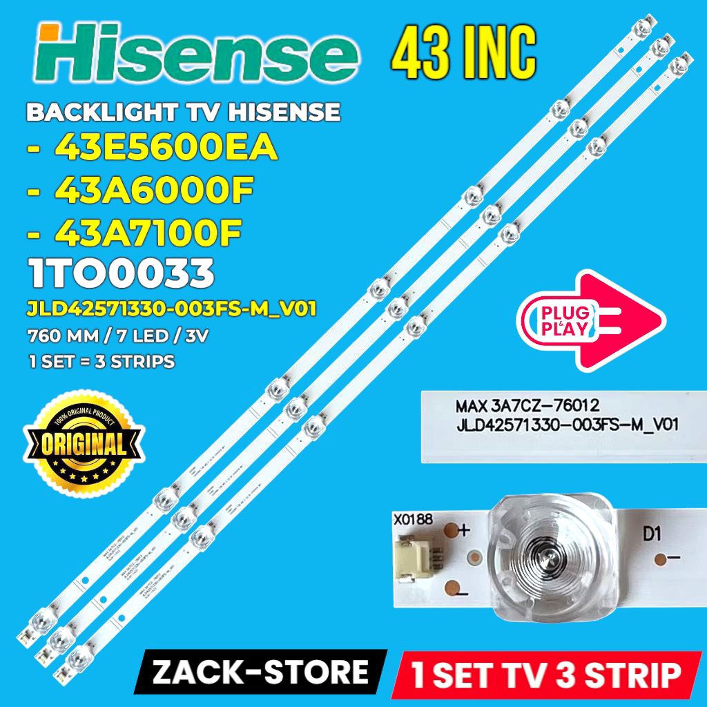 BACKLIGHT TV LED HISENSE 43 INC 43E5600EA 43A6000F 43A7100F LAMPU BL HISENSE 43 INC