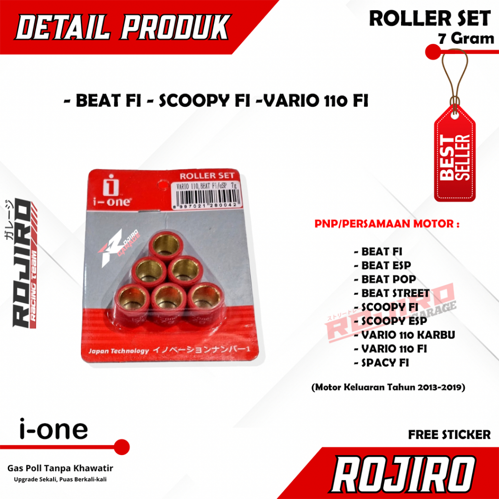 Roller Beat Fi/Esp 6 7 8 9 10 11 12 13 14 Gram Pop Street Eco Scoopy Fi ESP Vario110 Roler Loler