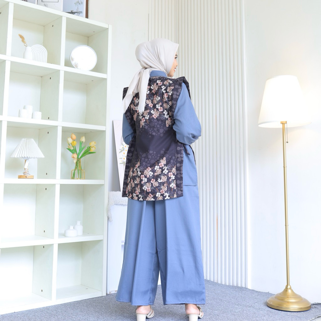 NEW PRODUCT Kayana LD 120 dan 140 One Set JUMBO L-5XL Big Size 3in1 Setelan Tunik Panjang + Celana