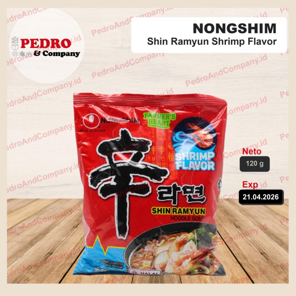 

Nongshim shin ramyun shrimp flavor 120 gram - korean noodle ramen soup rasa udang