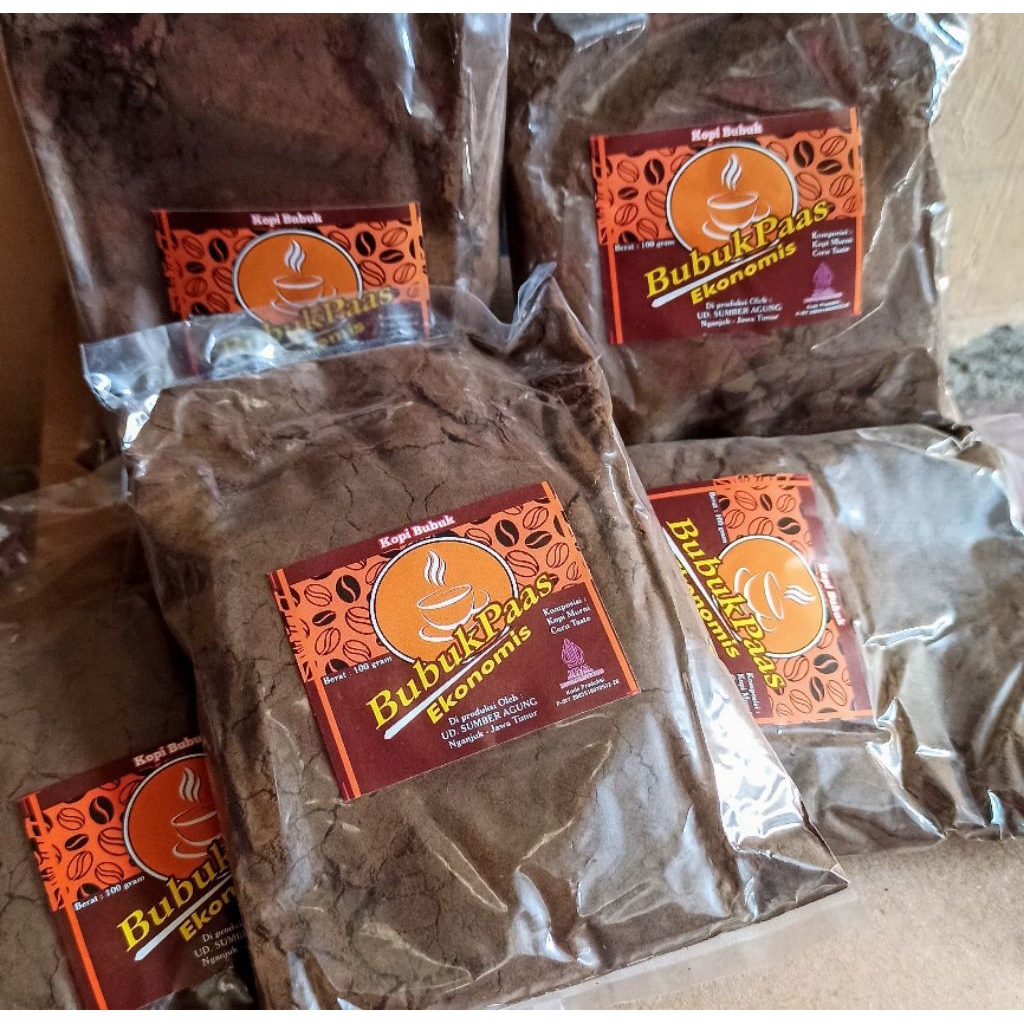 

Kopi Bubuk Hitam | Bubuk Paas Ekonomis Kemasan 100 Gram