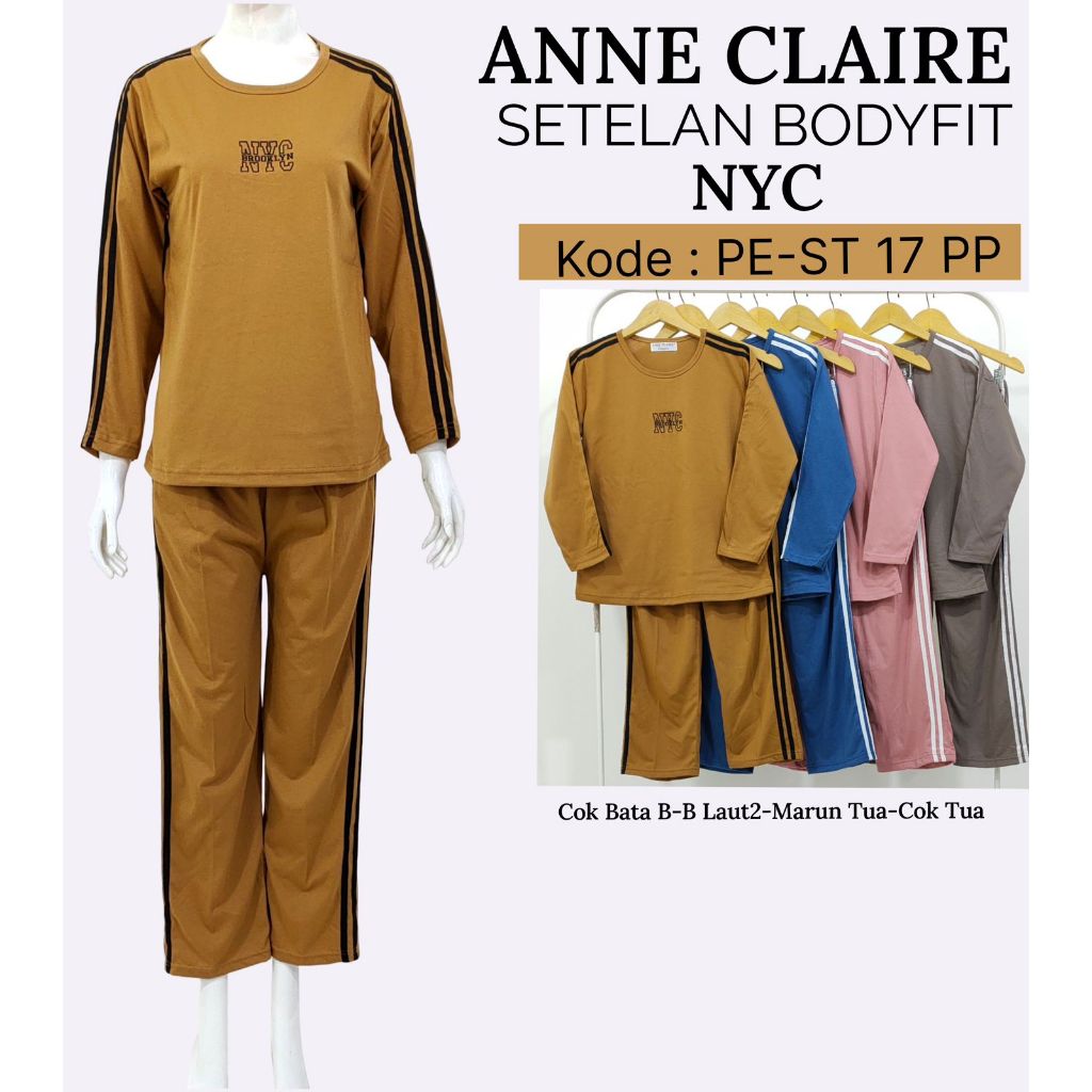 ANNE CLAIRE Setelan Lengan Panjang Celana Panjang BodyFIT BabyDoll BajuTidur Dewasa TBTHOME