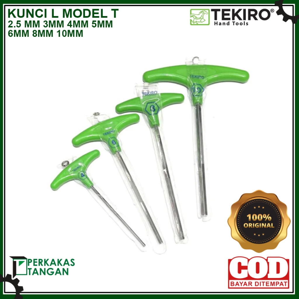 TEKIRO KUNCI L MODEL T 3MM 4MM 5MM 6MM KUNCI L HEXAGONAL MODEL T