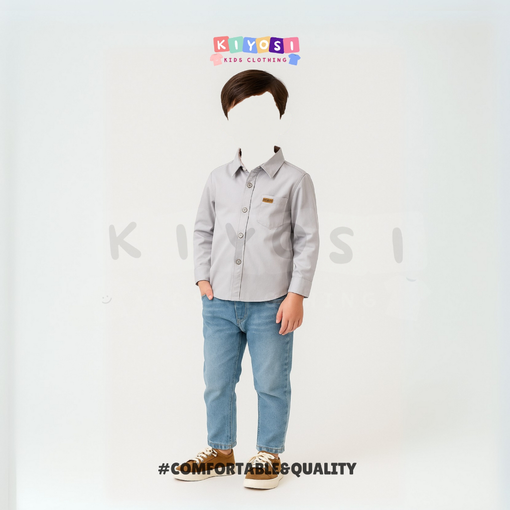 KIYOSI Kemeja Oxford Polos Anak Kemeja PANJANG Anak Best Seller 0-6 Tahun