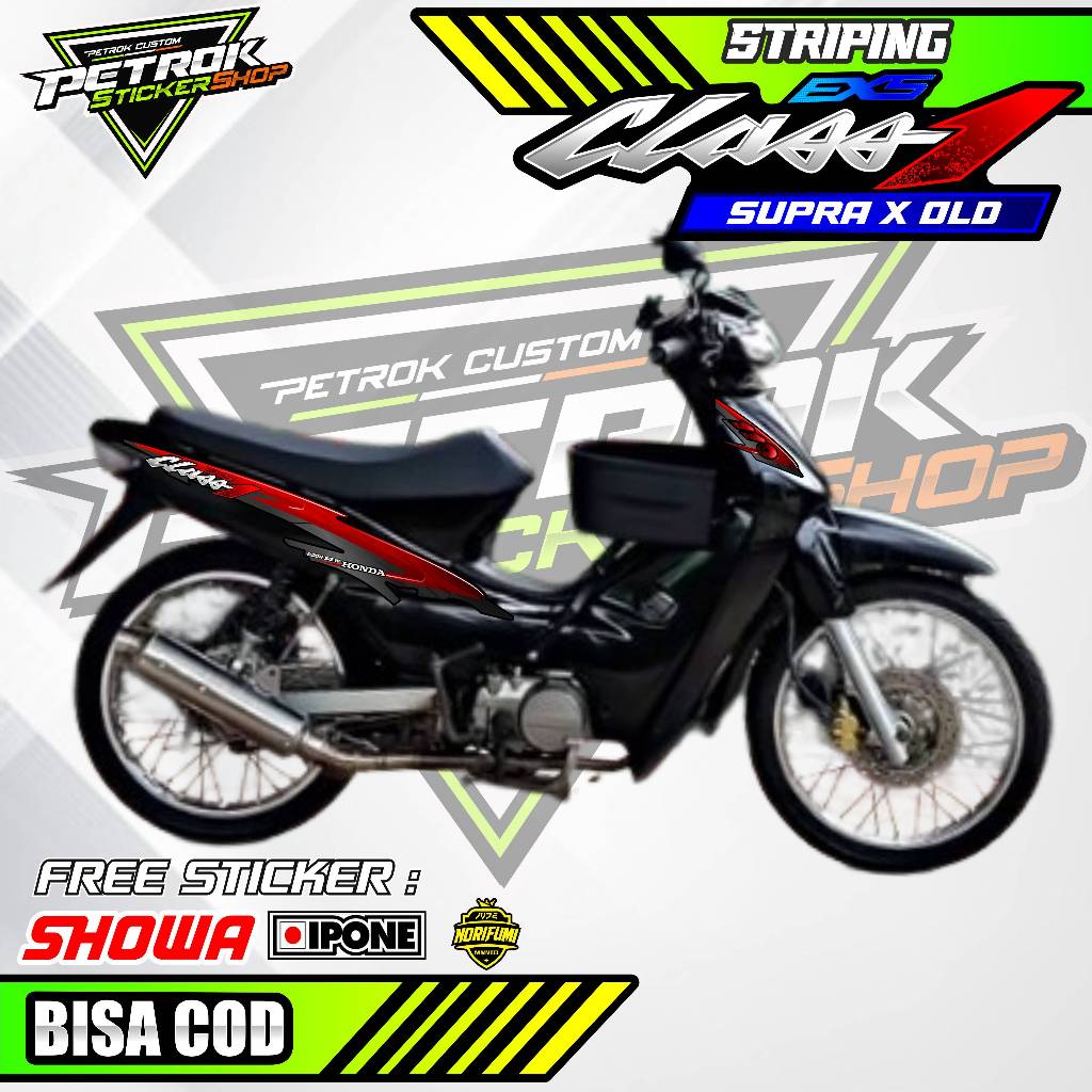 STRIPING VARIASI HONDA SUPRA X 125 OLD EXS CLASS 1  / STICKER LIST VARIASI MOTOR SUPRA X 125 OLD