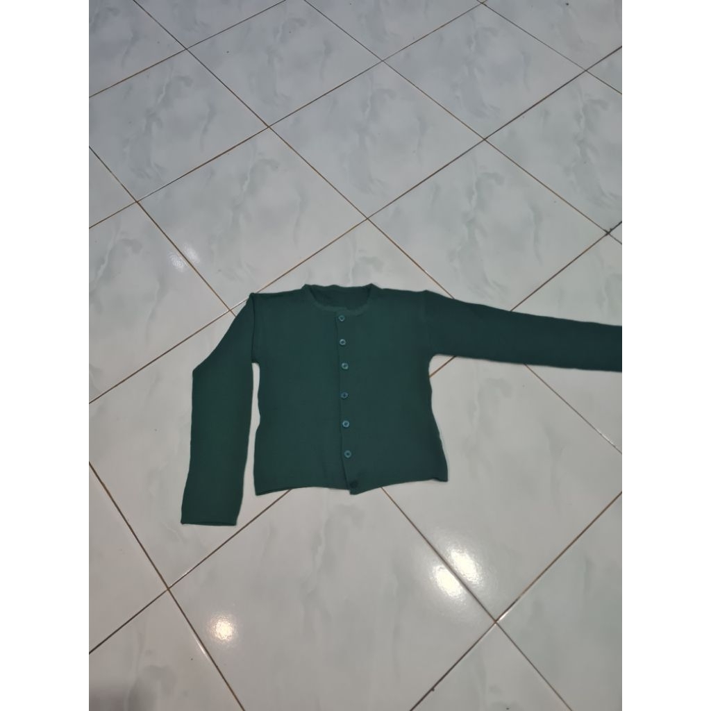 preloved cardigan hijau botol