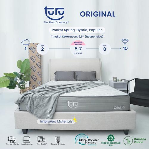 Turu - Kasur Pocket Spring Bed TURU ORIGINAL ukuran 180x200 (King Size) Free Bantal