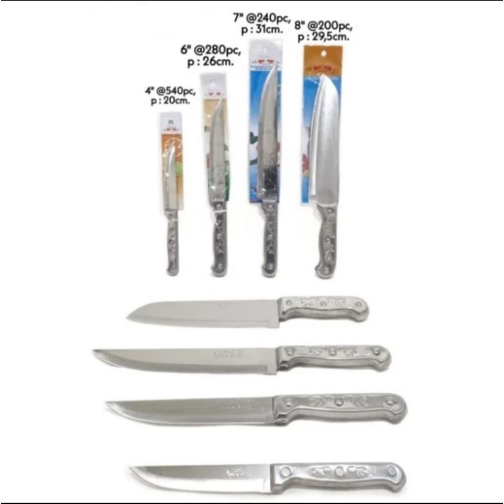 PISAU DOUBLE GOLDEN FISH STAINLESS STEEL | PISAU DAPUR | PISAU BUAH