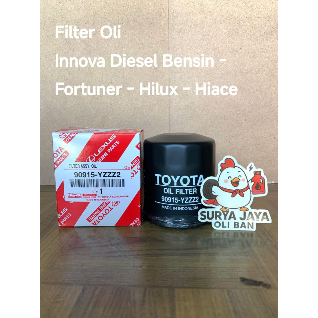 OLI FILTER MOBIL TOYOTA GENUINE PART 90915-YZZZ2 / INNOVA BENSIN DIESEL FORTUNER HILUX HIACE 100% OR