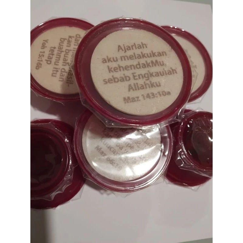 

Perjamuan Kudus Roti hosti + anggur sepaket ayat 1 sisi CB Cup Besar ukuran Besar bahasa Indonesia