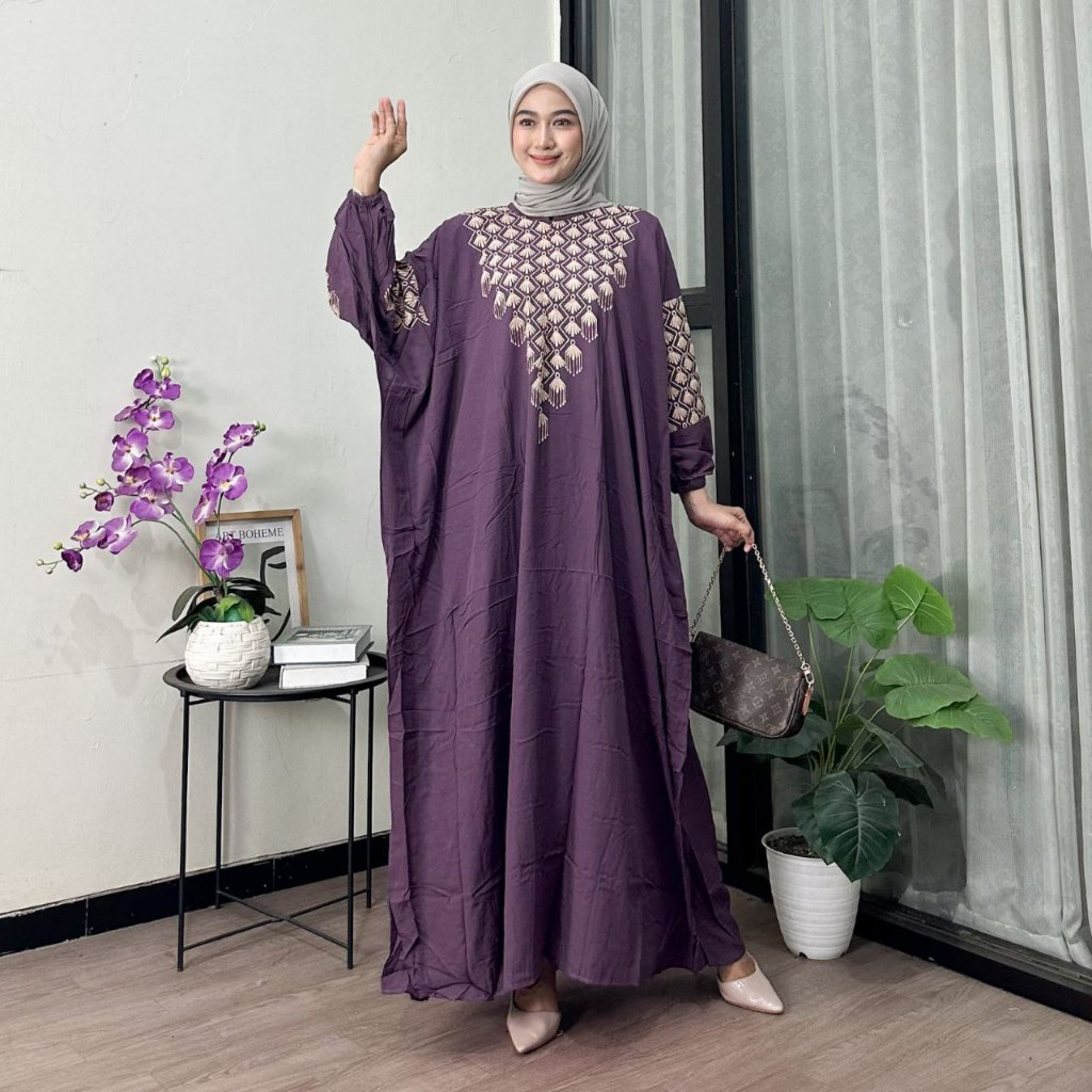 Kaftan Motif VEVE Zulfikar Rayon Premium Ld 170cm Jumbo Nyaman Dipakai Modis Terbaru