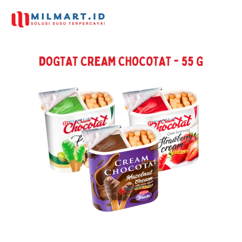 

DOGTAT CREAM CHOCOTAT 55G RASA HAZELNUT/PISTACHIO/STRAWBERRY CAMILAN JAJANAN