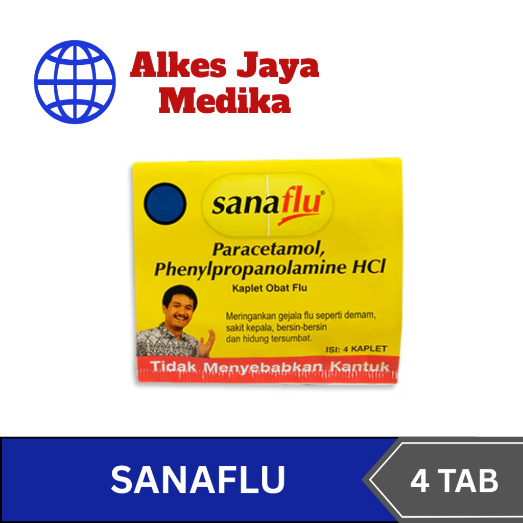 SanaFlu Isi 4 Tablet - Obat Demam & Flu