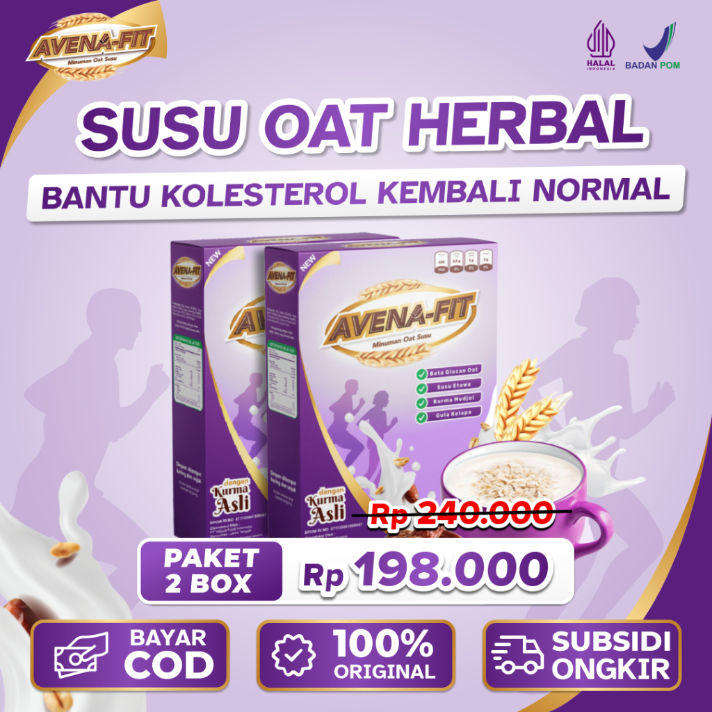 

Avena-Fit HEMAT 2 BOX Sereal Oat Susu Granola Solusi Sehat Turunkan Kolesterol dan Sehatkan Sistem Pencernaan 100% Asli Original