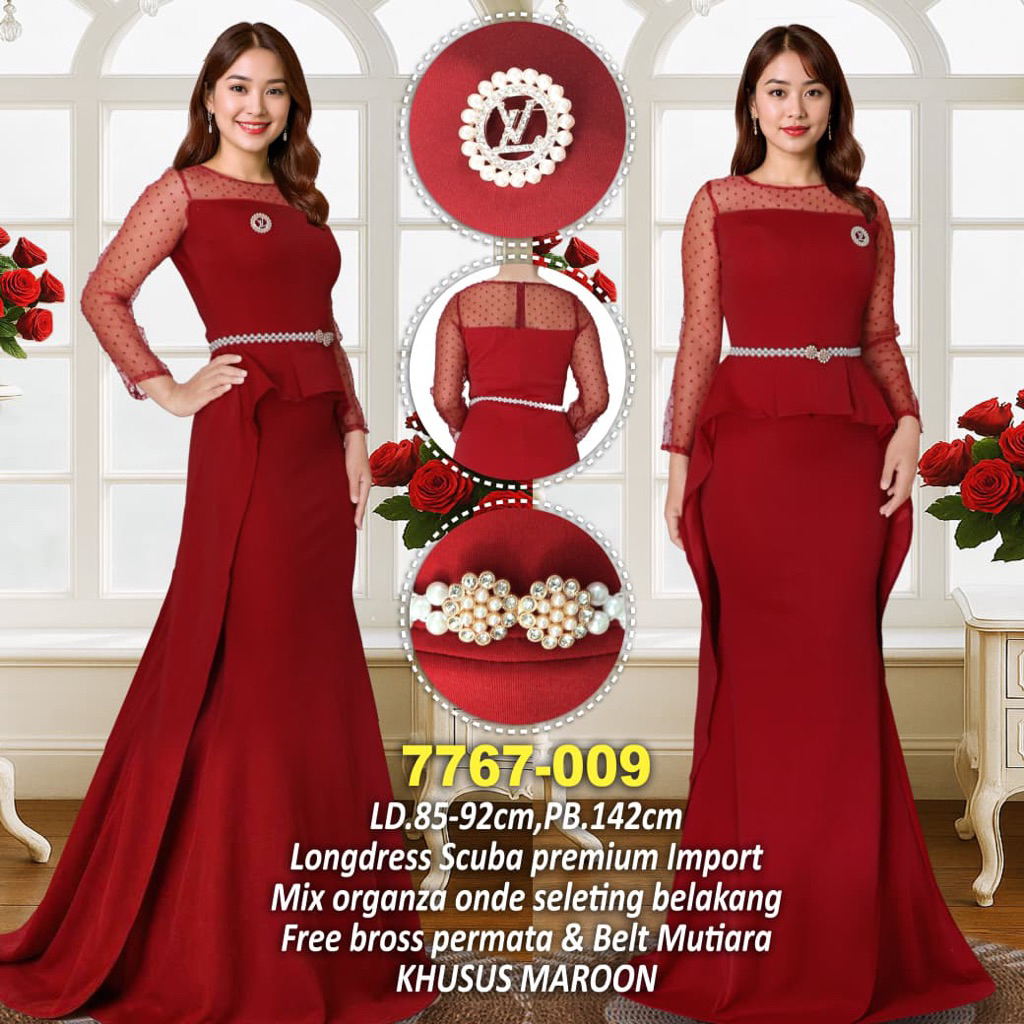 COD LONGDRESS BAJU NATAL BAJU PESTA 7677