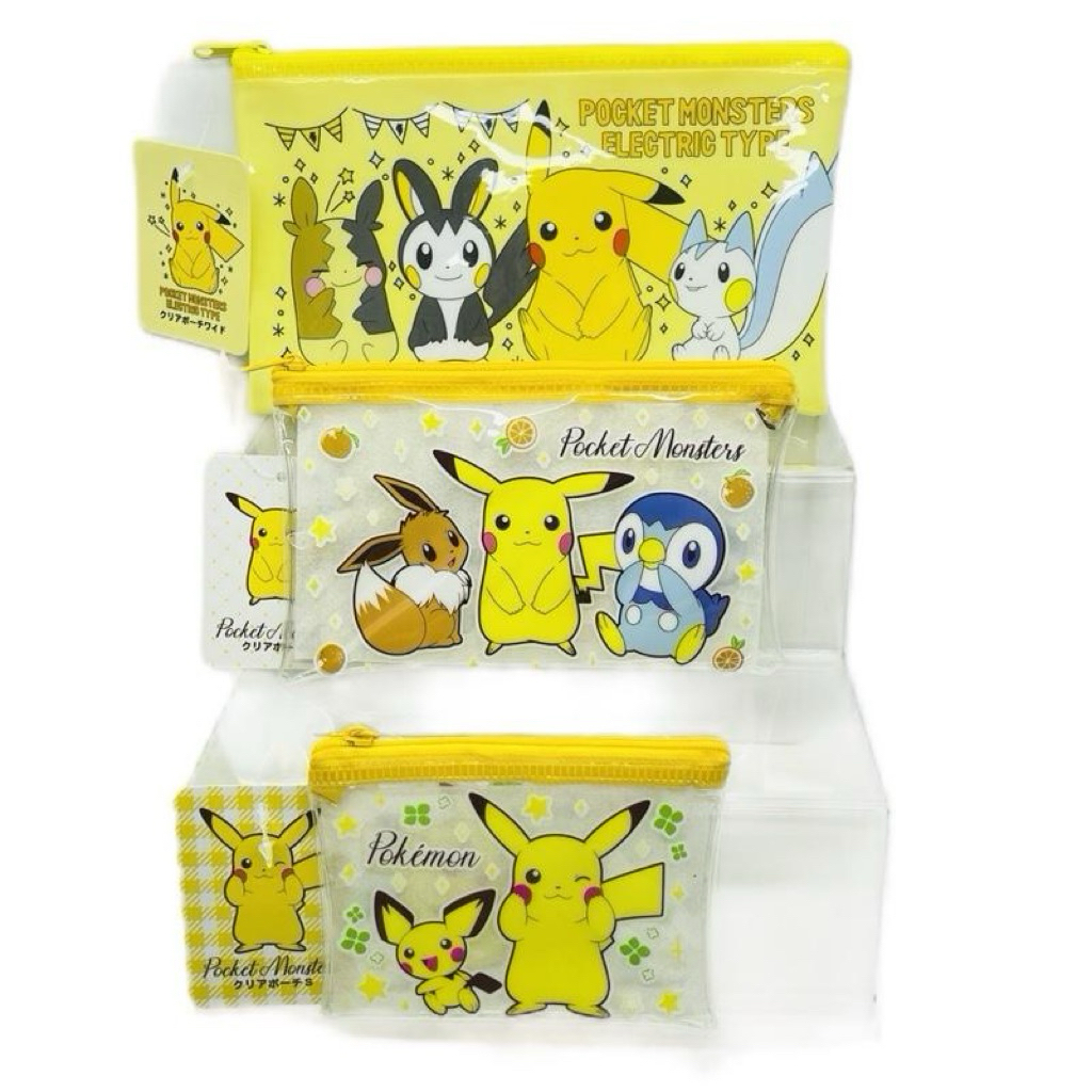 

CLEAR ZIPPER POUCH POKEMON POCKET MONSTER PENCIL CASE TEMPAT KARTU TEMPAT KOSMETIK COIN TEMPAT SERBAGUNA JAPAN