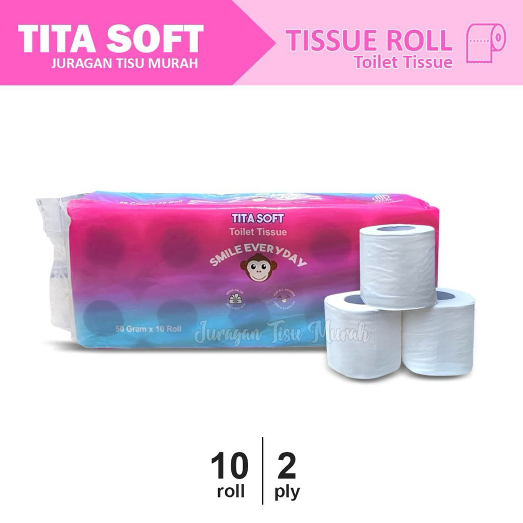 Tisu toilet roll - Tisu toilet isi 10 roll - Tisu titasoft roll bisa flushable