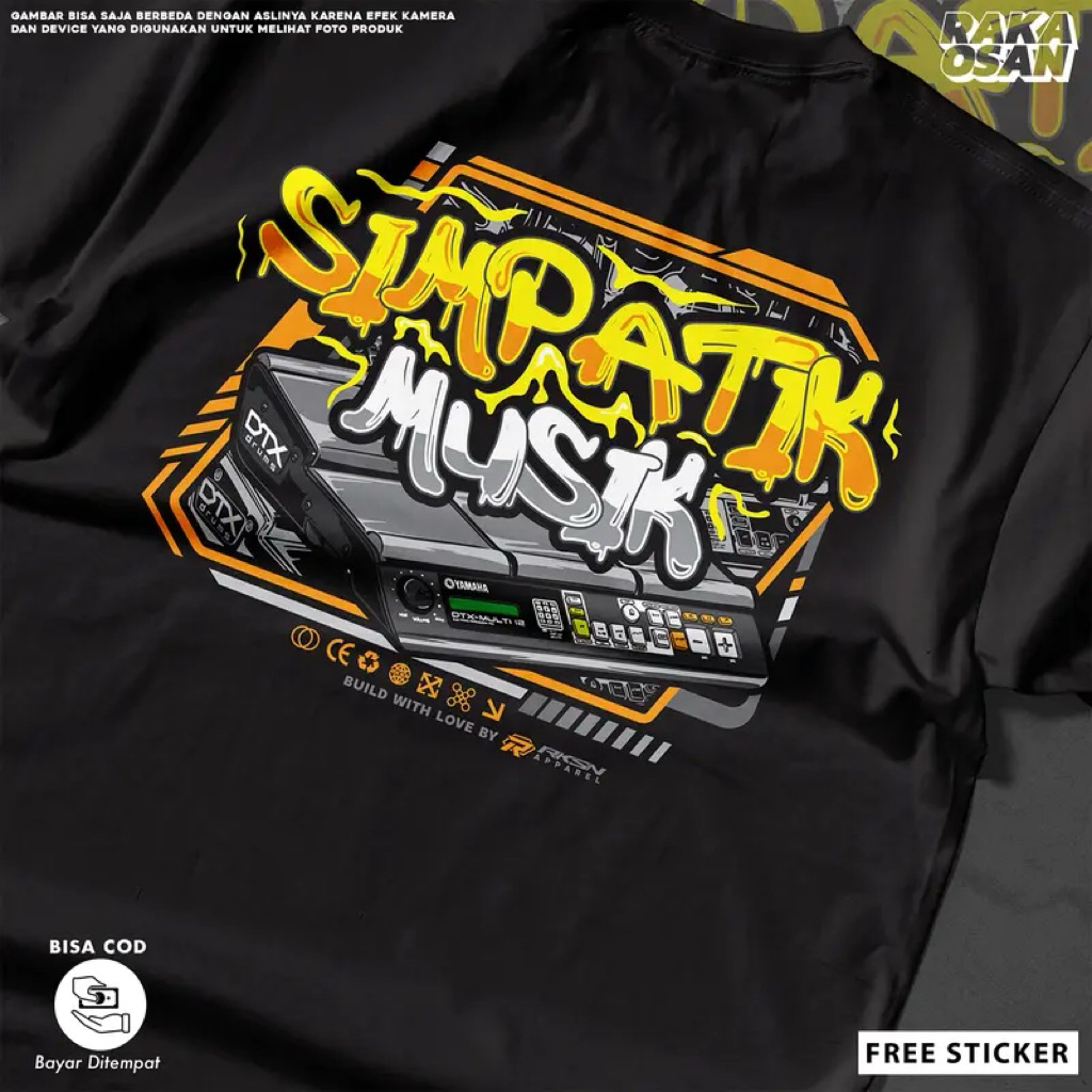 Kaos Simpatik Musik - Kaos Sound System Pria Wanita Cotton Combed 24s MAHESA SIMPATIK ADELLA AGENG