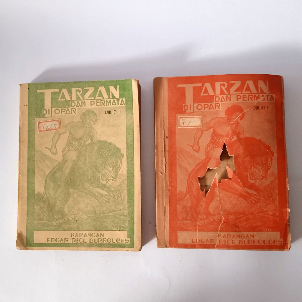 Antik Novel Tua Ejaan OE Van Ophuijsen TARZAN DAN PERMATA DI OPAR Jilid 1 & 2 Karangan Edgar Rice Bu