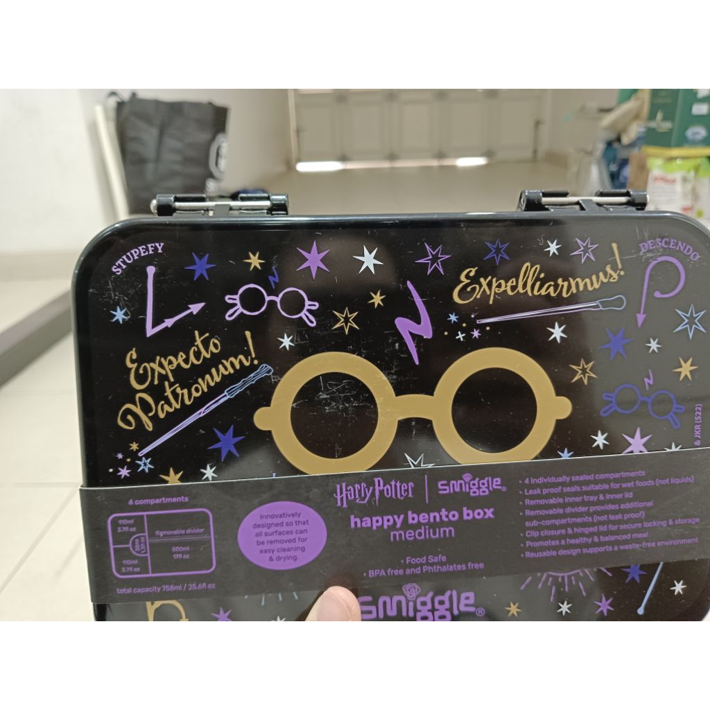 smiggle lunch box harry potter bento black purple