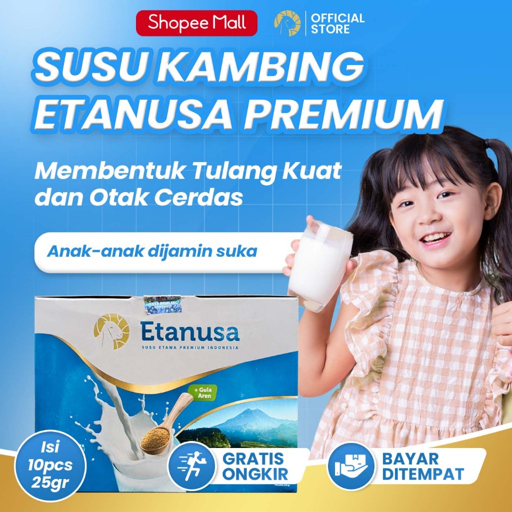 

ETANUSA 250gr Susu Kambing Etawa Sachet Gula Aren Menjaga Kesehatan Anak-anak