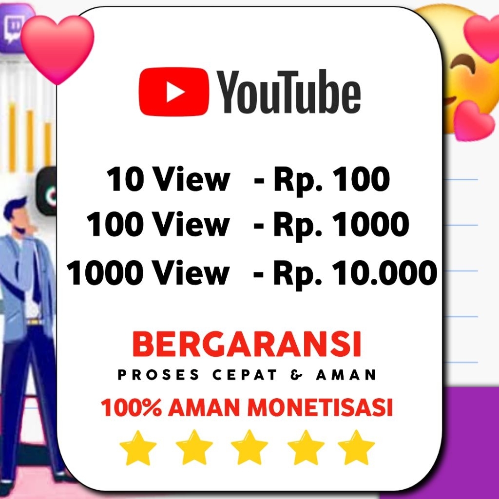 VIEW YOUTUBE PERMANEN MONETISASI | VIEWERS TERMURAH BERGARANSI