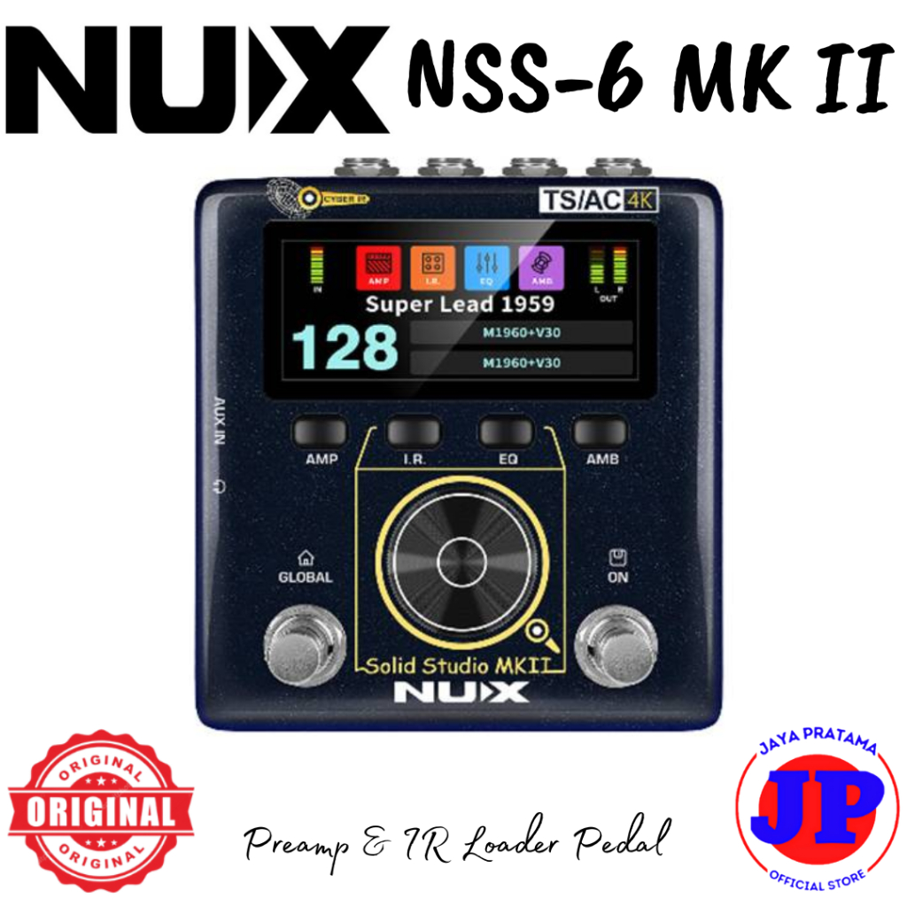 Nux NSS6 Solid Studio MK II Preamp, Power Amp Simulator & IR Loade Original NSS-6 MKII MK 2 Efek Git