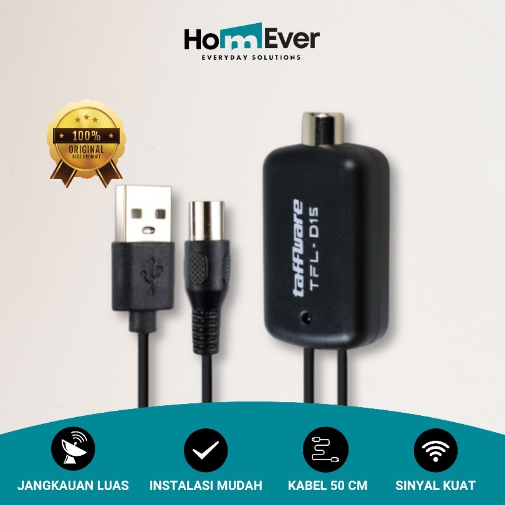 Taffware Penguat Sinyal Antena TV Antena Digital HD Super Jernih Smart TV Android Indoor