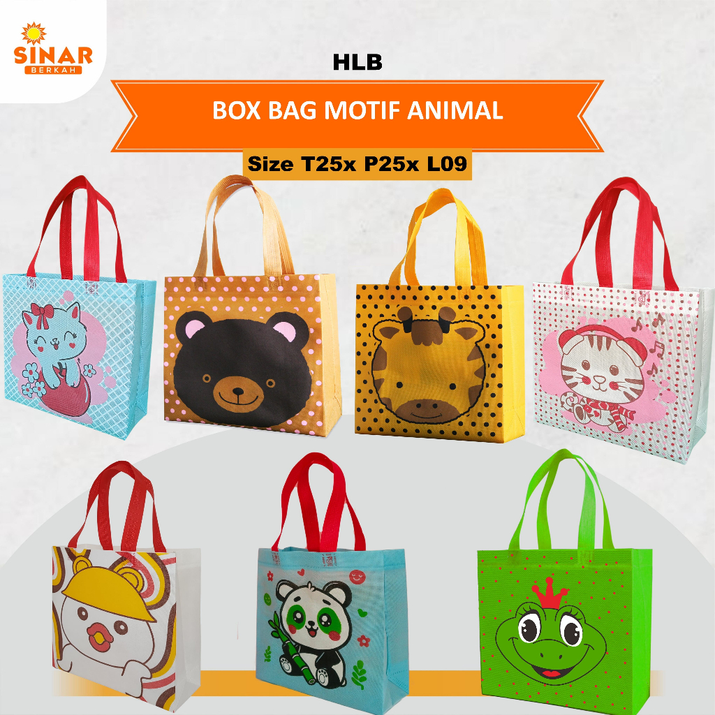 

Tas Goodie Bag Birthday | Bag Hampers Mini Edition Motif Animal 25x25x9