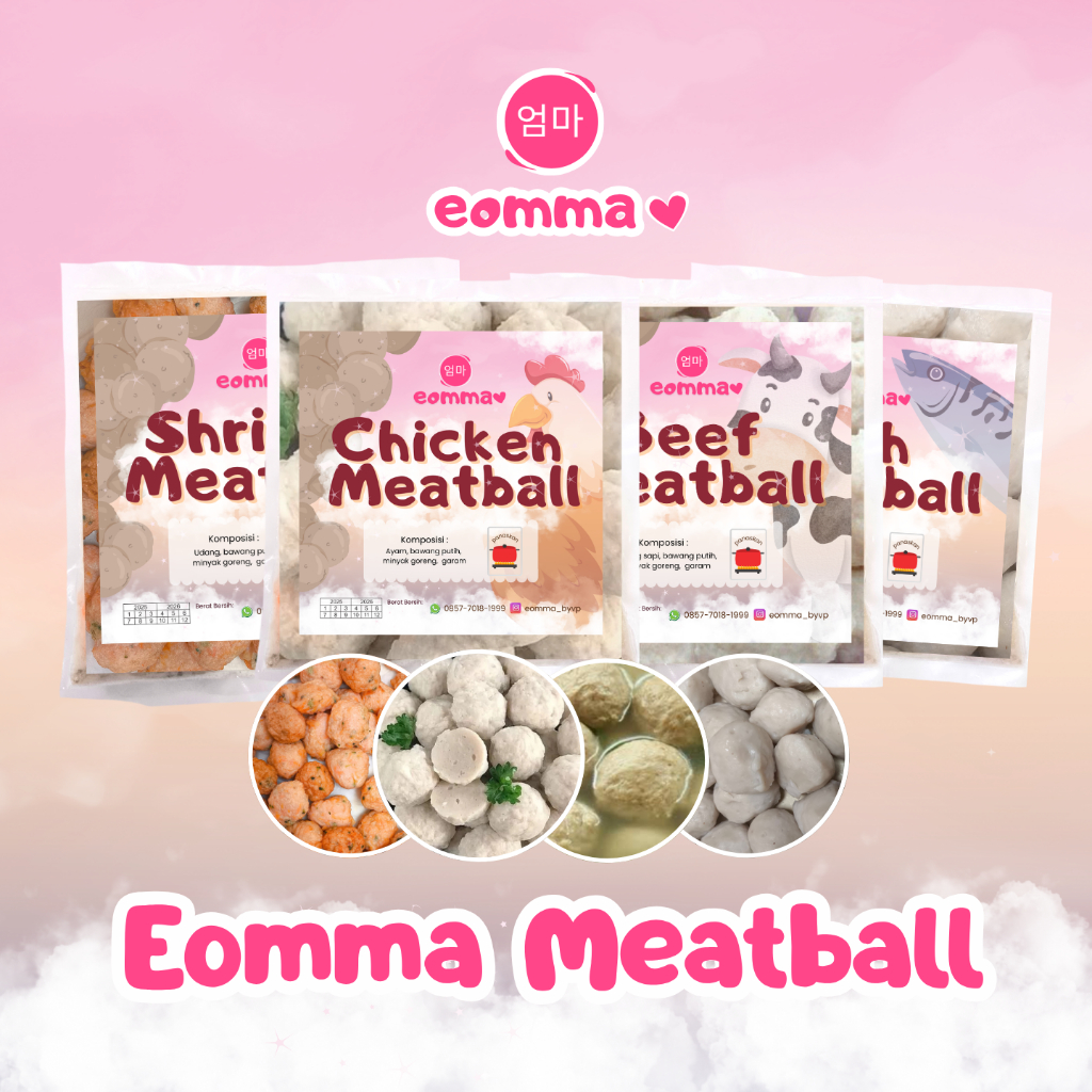 

EOMMA FROZEN CHICKEN BALL / MEAT BALL / BAKSO AYAM / BAKSO SAPI / BAKSO GORENG AYAM UDANG NO MSG 12PCS LAUK SIAP SAJI FINGER FOOD
