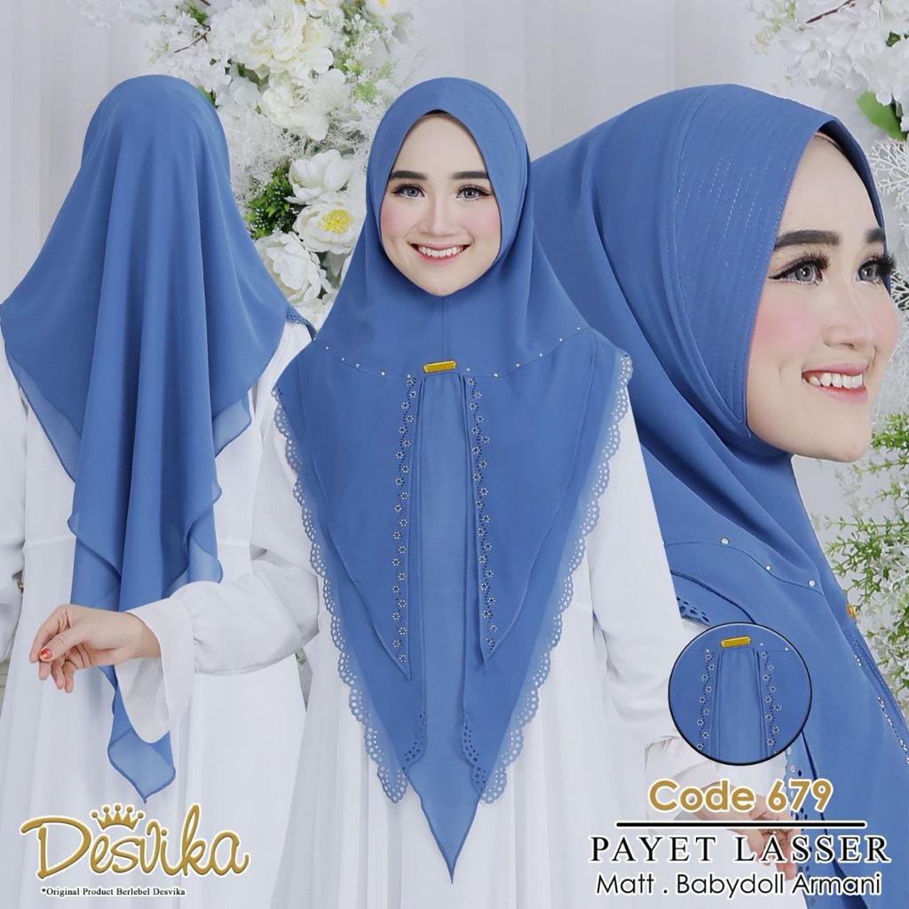 Jilbab instan Khimar dc 679 ceruty Babydoll  by desvika hijab wanita muslim
