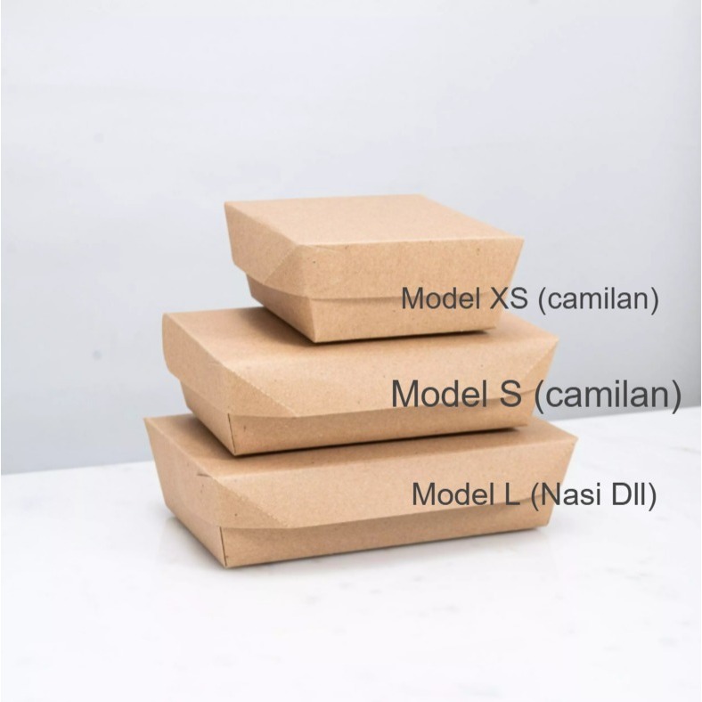 Paper Lunch Box Kotak coklat packing makanan laminasi anti tumpah anti bocor ekonomis ecogreen size