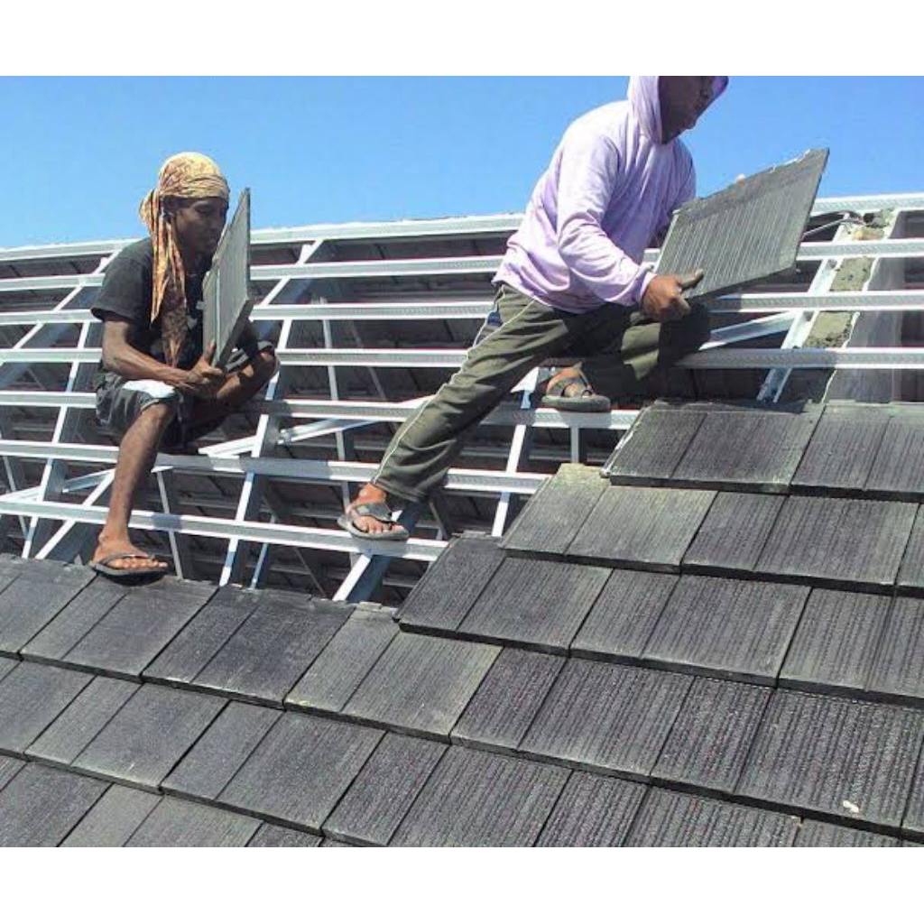 genteng beton Flat batu