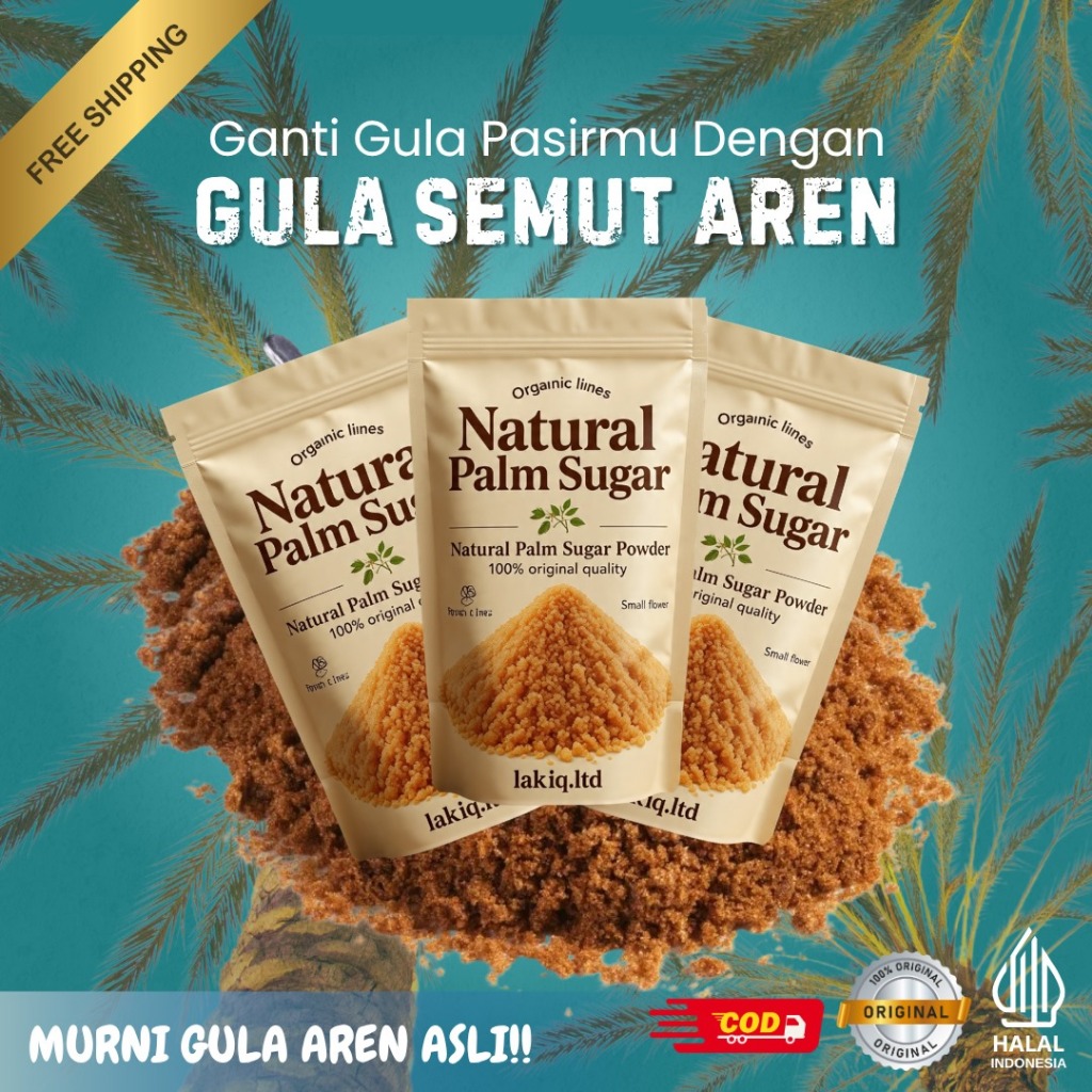 

Lak"IQ Gula Semut Alami - 100% terbuat dari gula aren asli - Pemanis alami Untuk masakan dan minuman