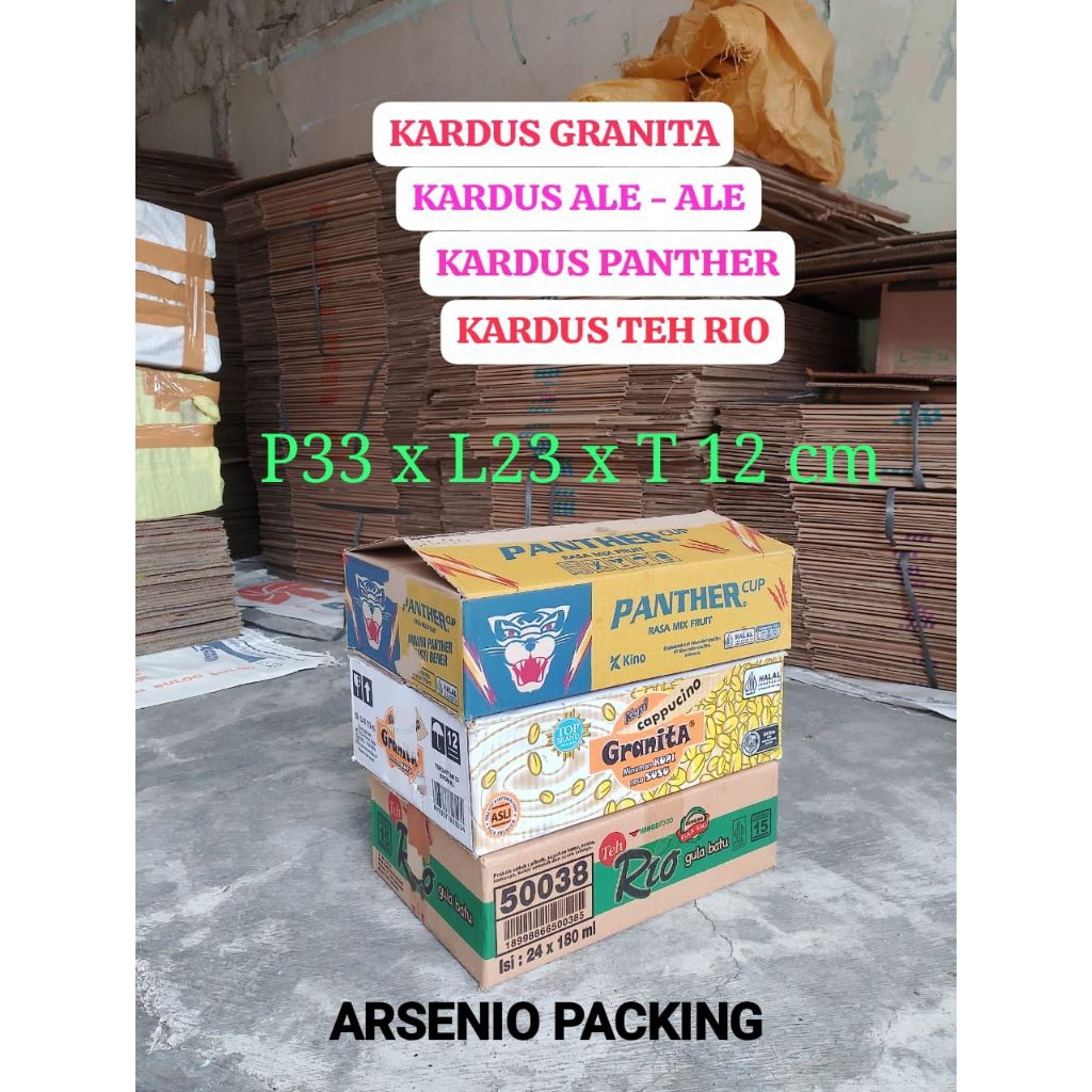 

Kardus Dus Box Karton bekas Minuman Ale-Ale Teh Gelas size 33x23x12 dll untuk keperluan packing.