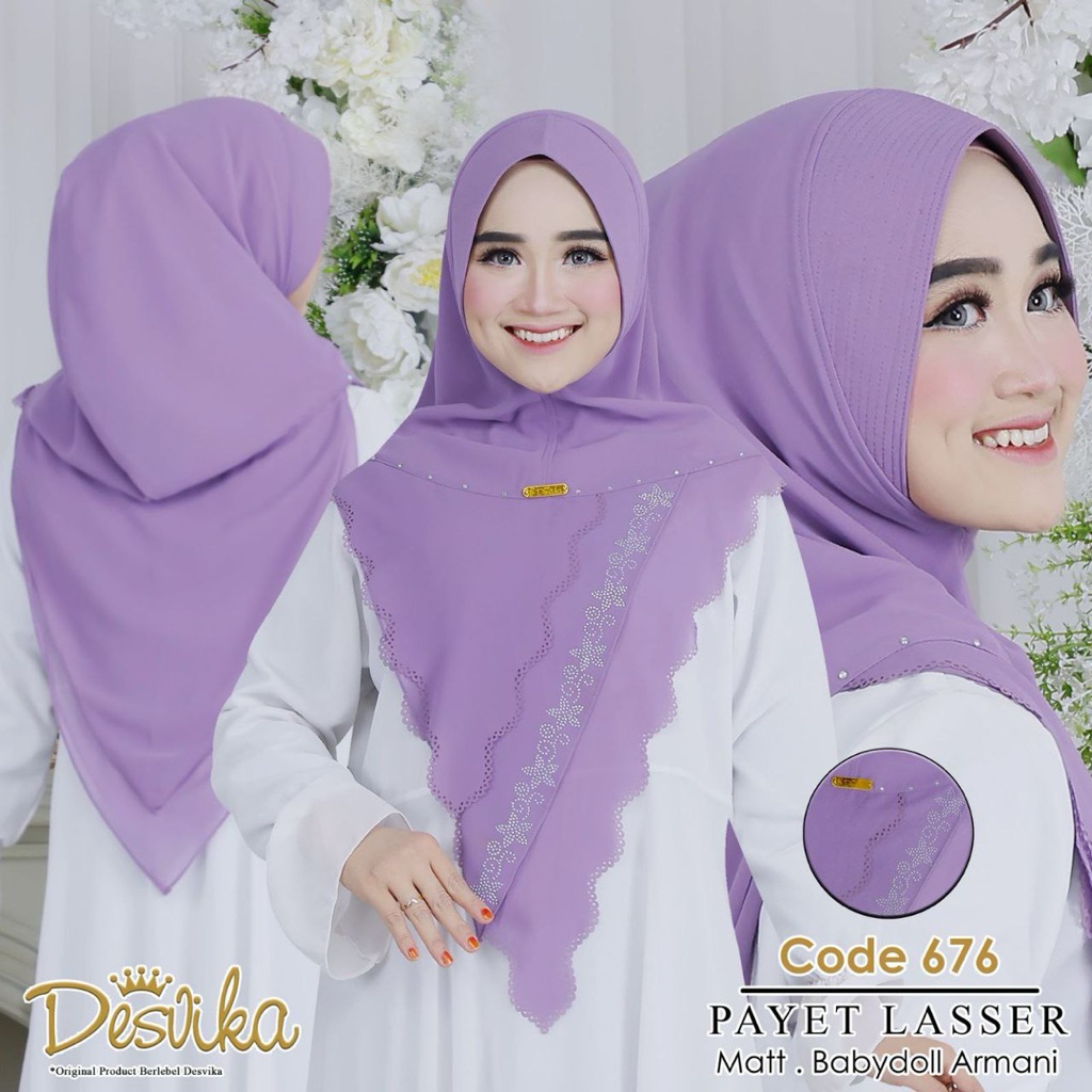 Jilbab instan DC 676 Khimar pari ceruty Babydoll by Desvika hijab wanita muslim
