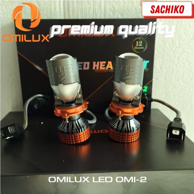 SACHIKO Lampu Mobil Motor H4 Mini Projector Mini Biled Mini Projie OMI 2 Sepasang