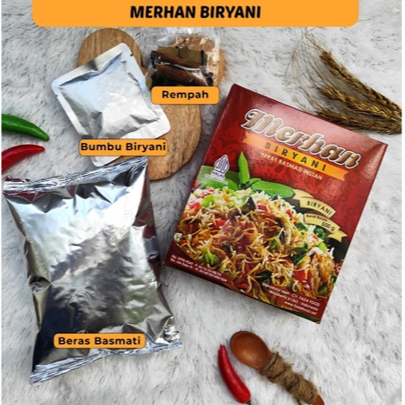 

Merhan Nasi Briyani Original 500 gram - Paket Beras Basmati dan Bumbu Biryani - Merhan Briyani