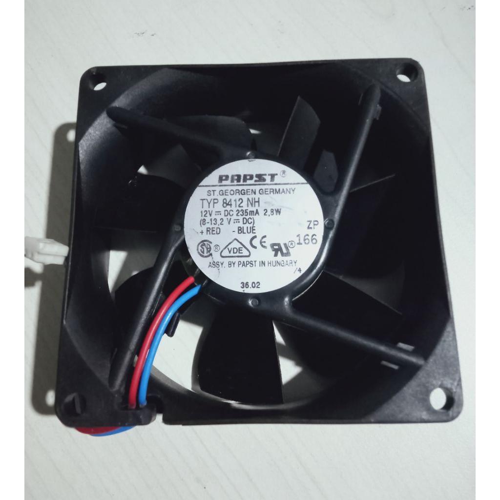 KIPAS PAPST FAN 8X8 12V 2.8W T 2.5CM BEKAS