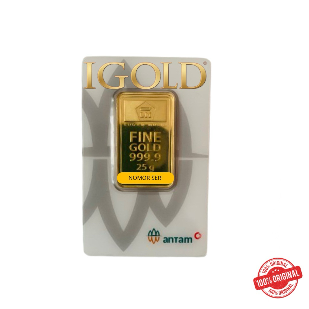 LOGAM MULIA EMAS BATANGAN LM ANTAM - 25 GRAM