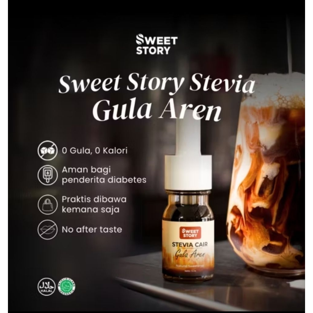 

Sweet Story Stevia Cair Aren 5ml 0 kalori 0 Gula Pemanis Alami Pengganti Gula