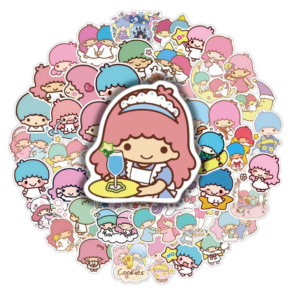 

Stiker little Twin Star Sanrio Scrapbook Tumbler HP Laptop isi 50 Pcs Anti Air